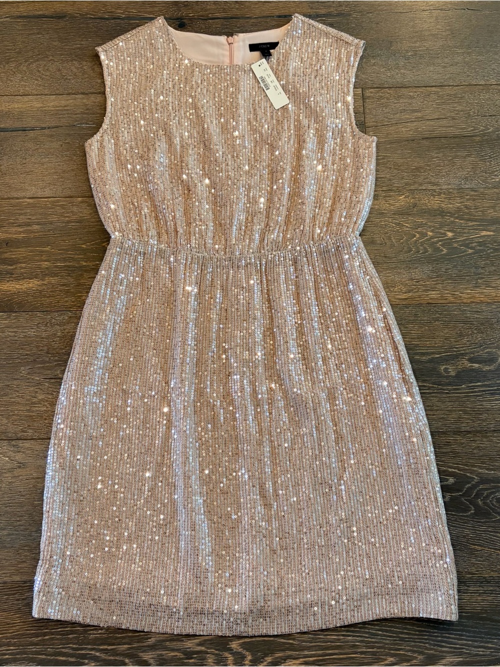 J. Crew Sequin Sheath Dress in Light Blush